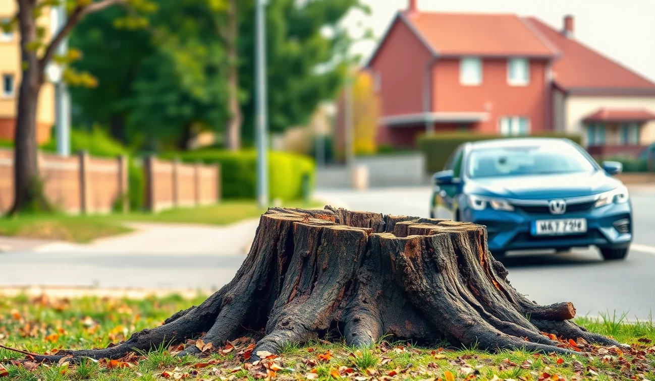 Hasiči pomocou motorovej píly opatrne odstraňujú spadnutý strom z kapoty vozidla