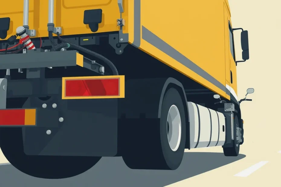 Moderný nákladný automobil odstavený na nakladacej rampe logistického centra