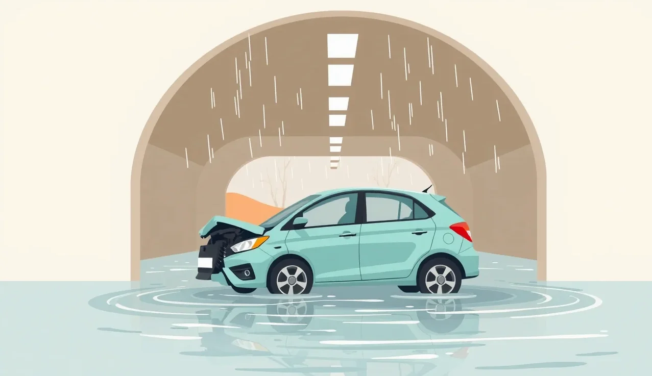 Likvidátor poisťovne kontroluje motorový priestor a elektroinštaláciu poškodeného auta
