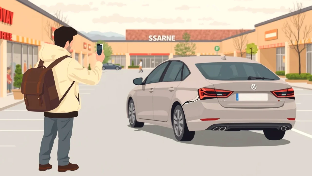 Podpisovanie formulára o dopravnej nehode na kapote poškodeného automobilu