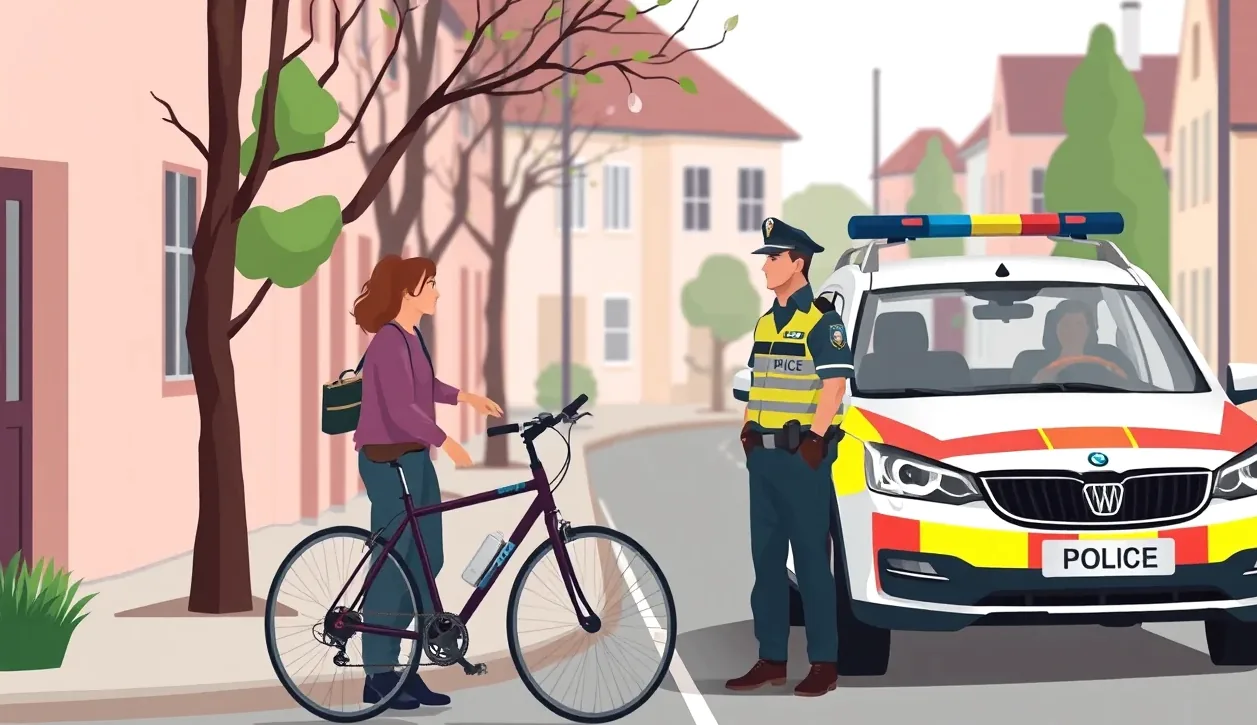 Detail poškodeného laku na blatníku auta po zrážke s bicyklom