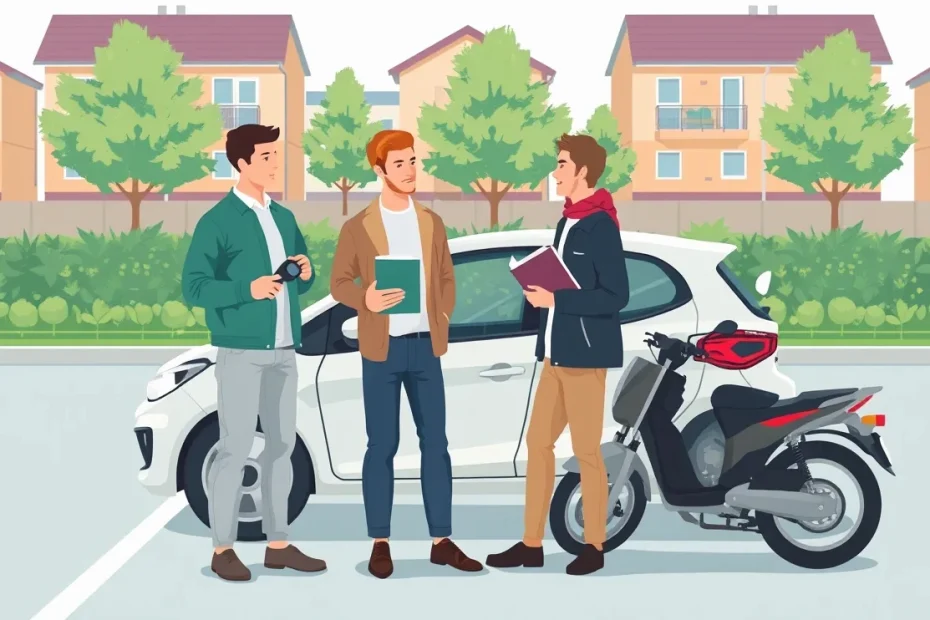 Dve osoby podpisujú zmluvu o užívaní a prevádzke spoločného automobilu pri stole