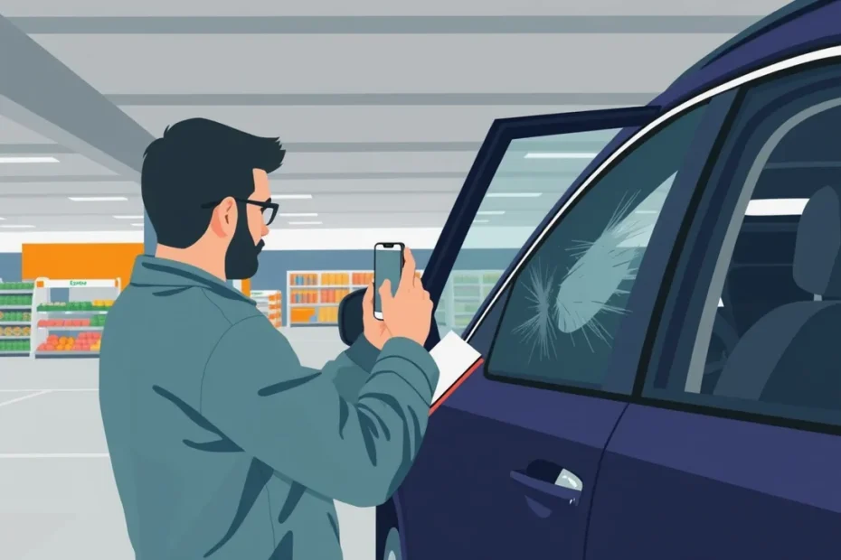 Servisný technik kontroluje poškodený kryt trakčnej batérie na zdvihnutom elektromobile