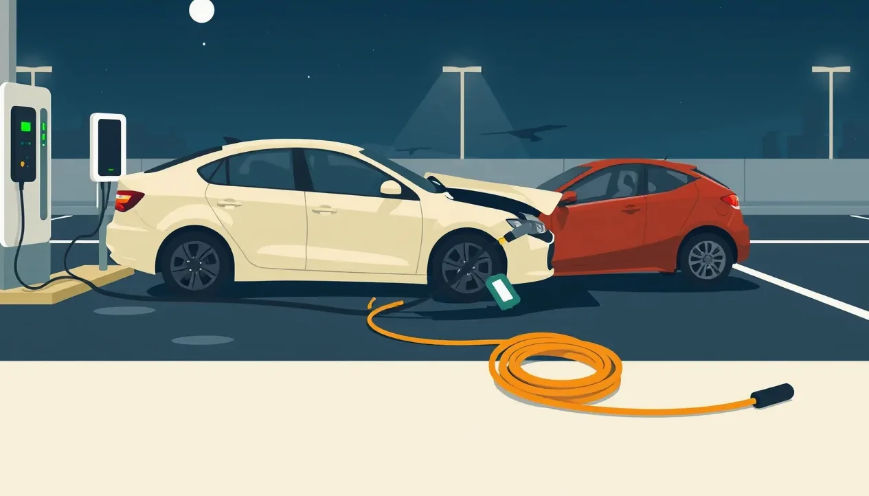 Nástenná domáca nabíjacia stanica wallbox s pripojeným nabíjacím káblom pri rodinnom dome