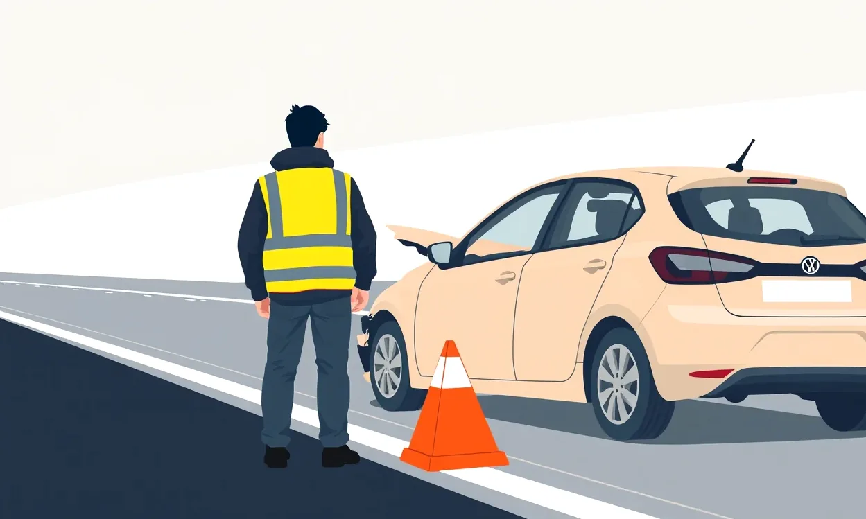 Mechanik cestnej asistenčnej služby meria napätie autobatérie pod kapotou auta