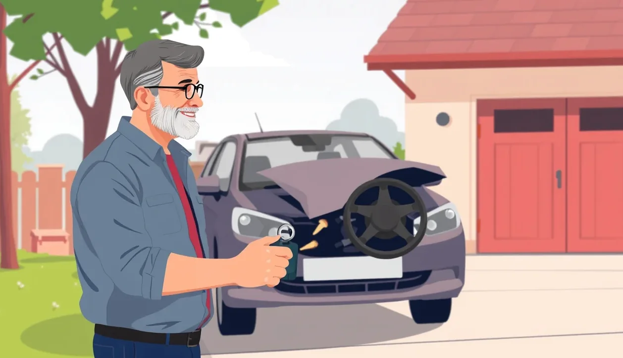 Detail poškriabaného laku na dverách bieleho osobného automobilu