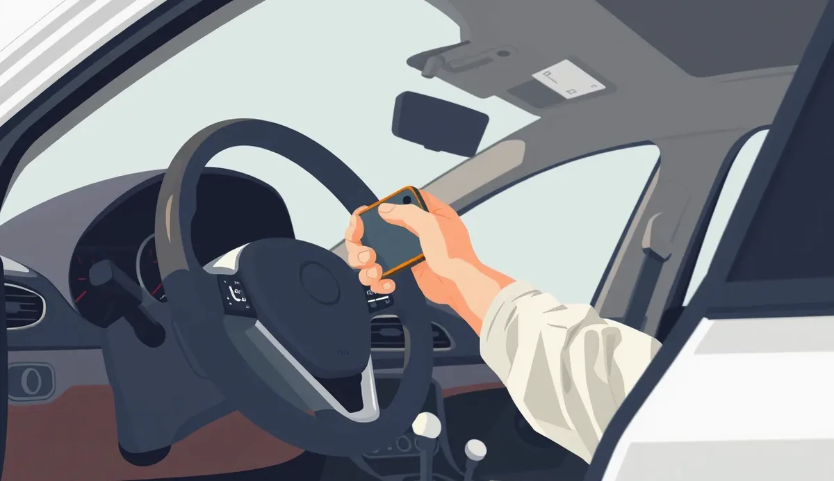 Muž v tme sleduje zaparkované moderné auto s elektronickým kľúčom