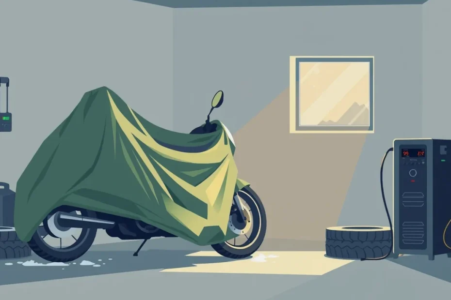 Prázdne parkovacie miesto po odcudzenom motocykli s prestrihnutým reťazovým zámkom