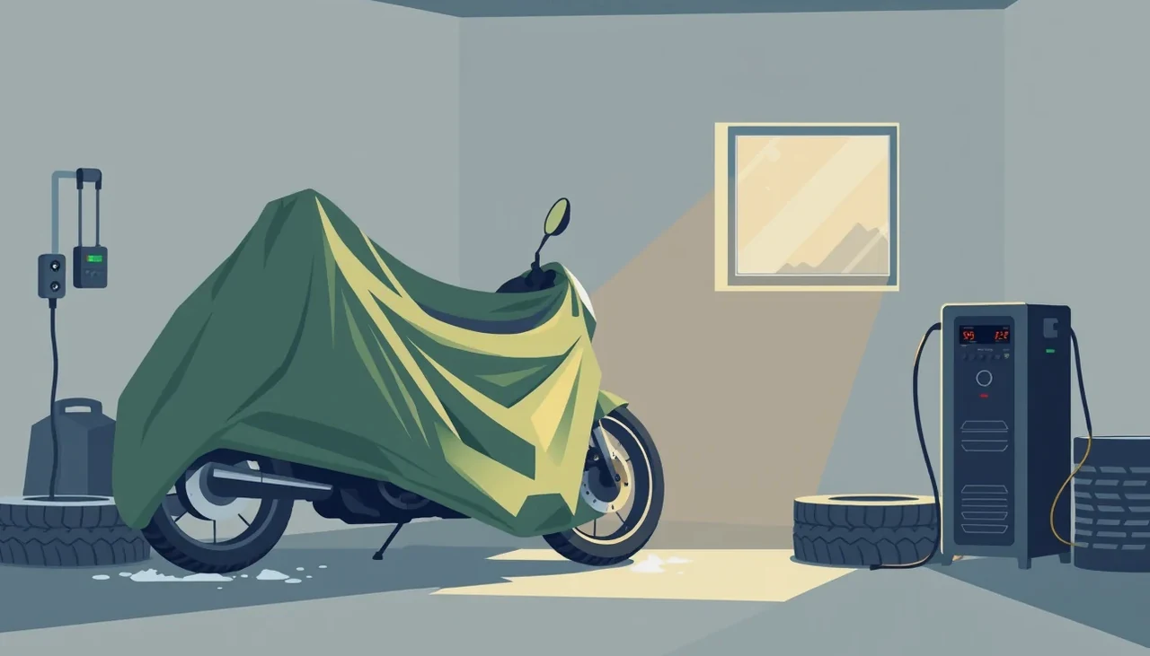 Prázdne parkovacie miesto po odcudzenom motocykli s prestrihnutým reťazovým zámkom