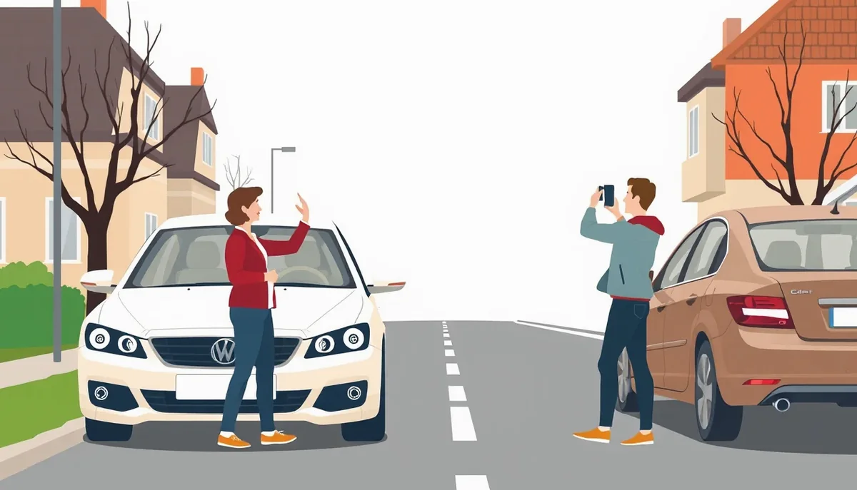 Automechanik v servise kontroluje poškodený nárazník a svetlomet moderného vozidla