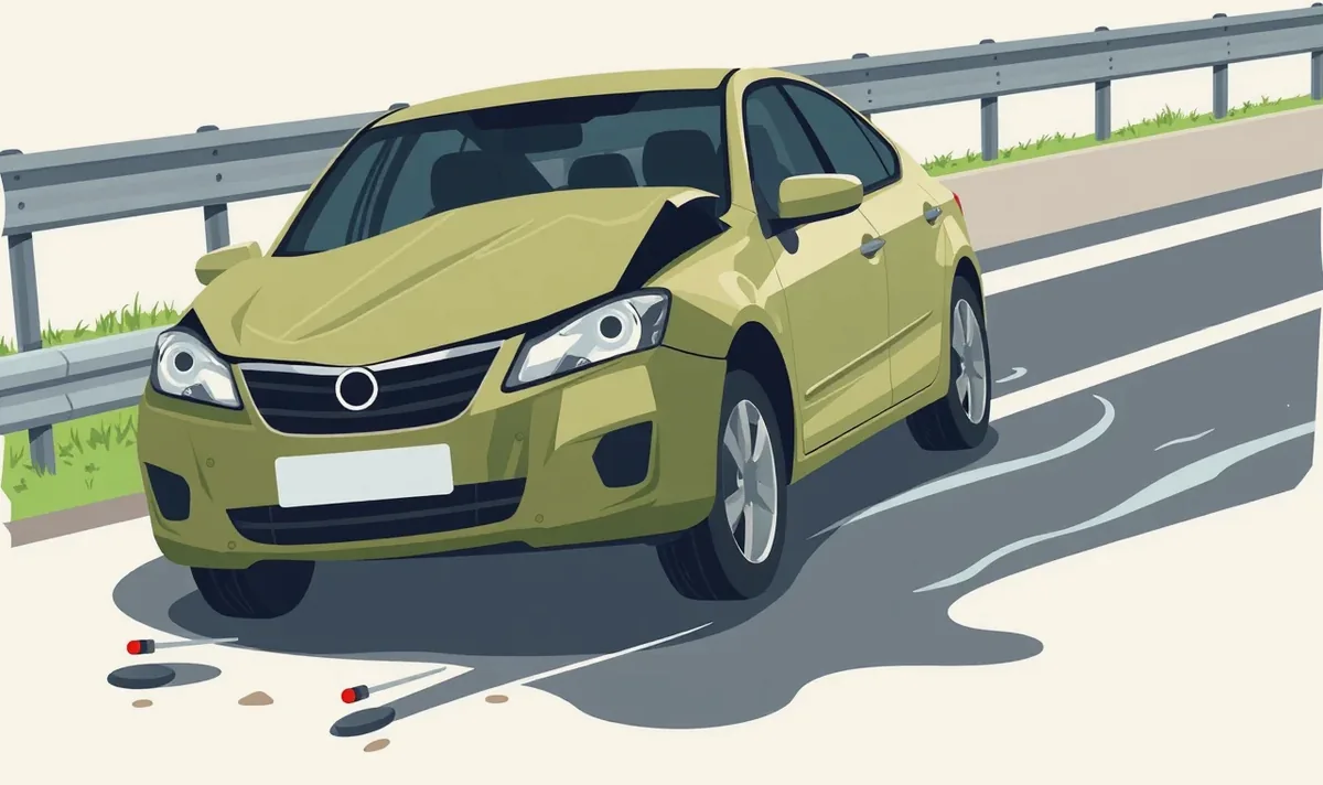 Automechanik kontroluje poškodený motorový priestor a rozvody vozidla na zdviháku