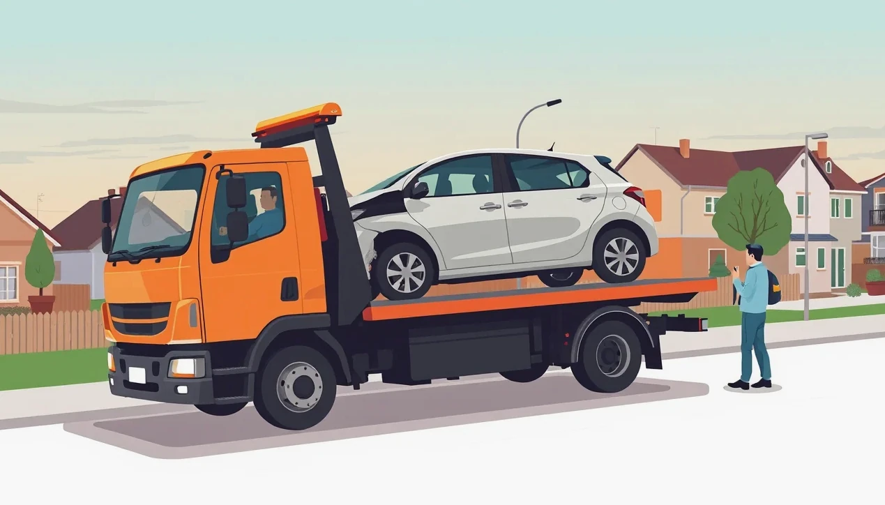 Auto stojace v hlbokej vode na zaplavenej ceste pod viaduktom