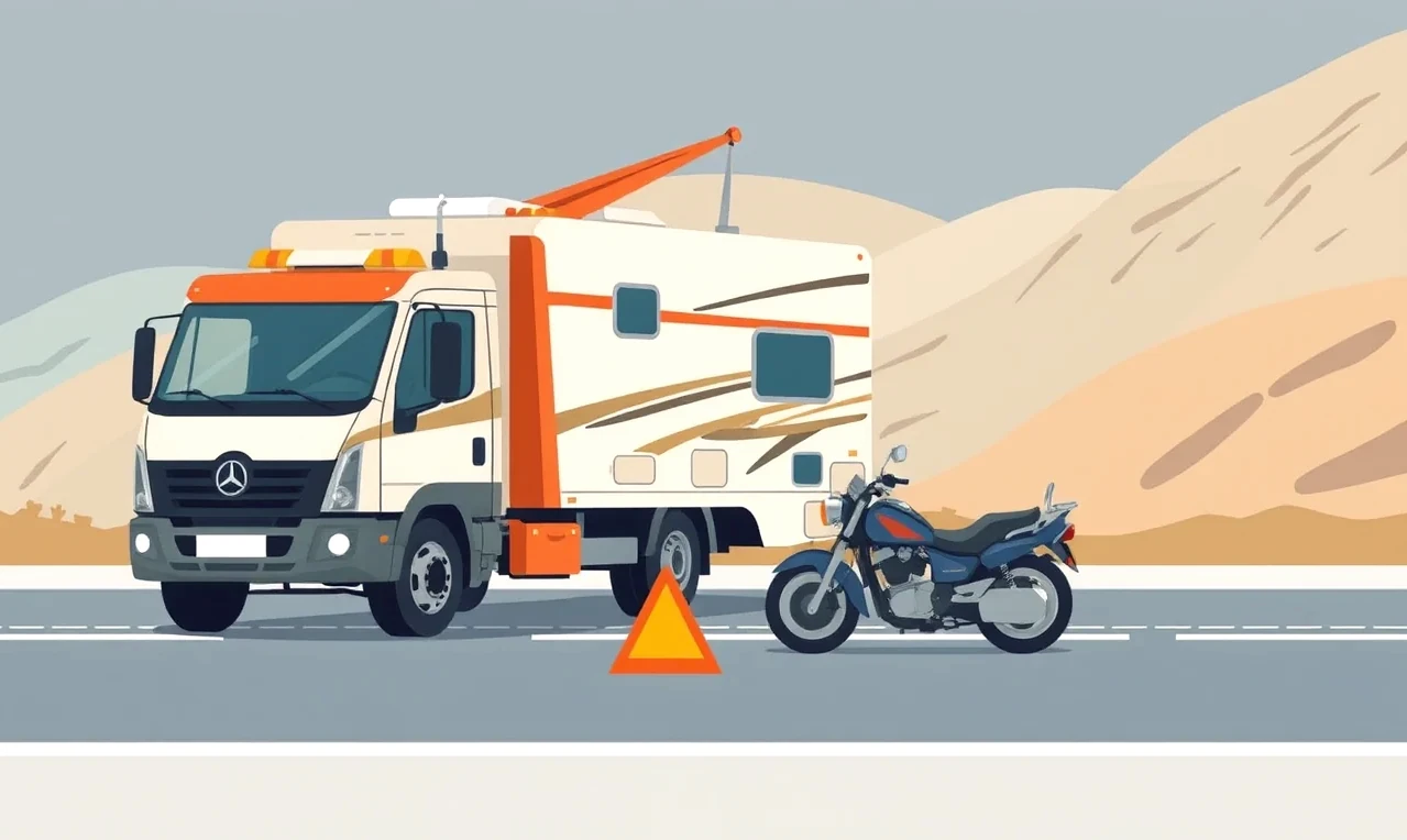 Moderný motorový obytný automobil zaparkovaný v kempe pri jazere