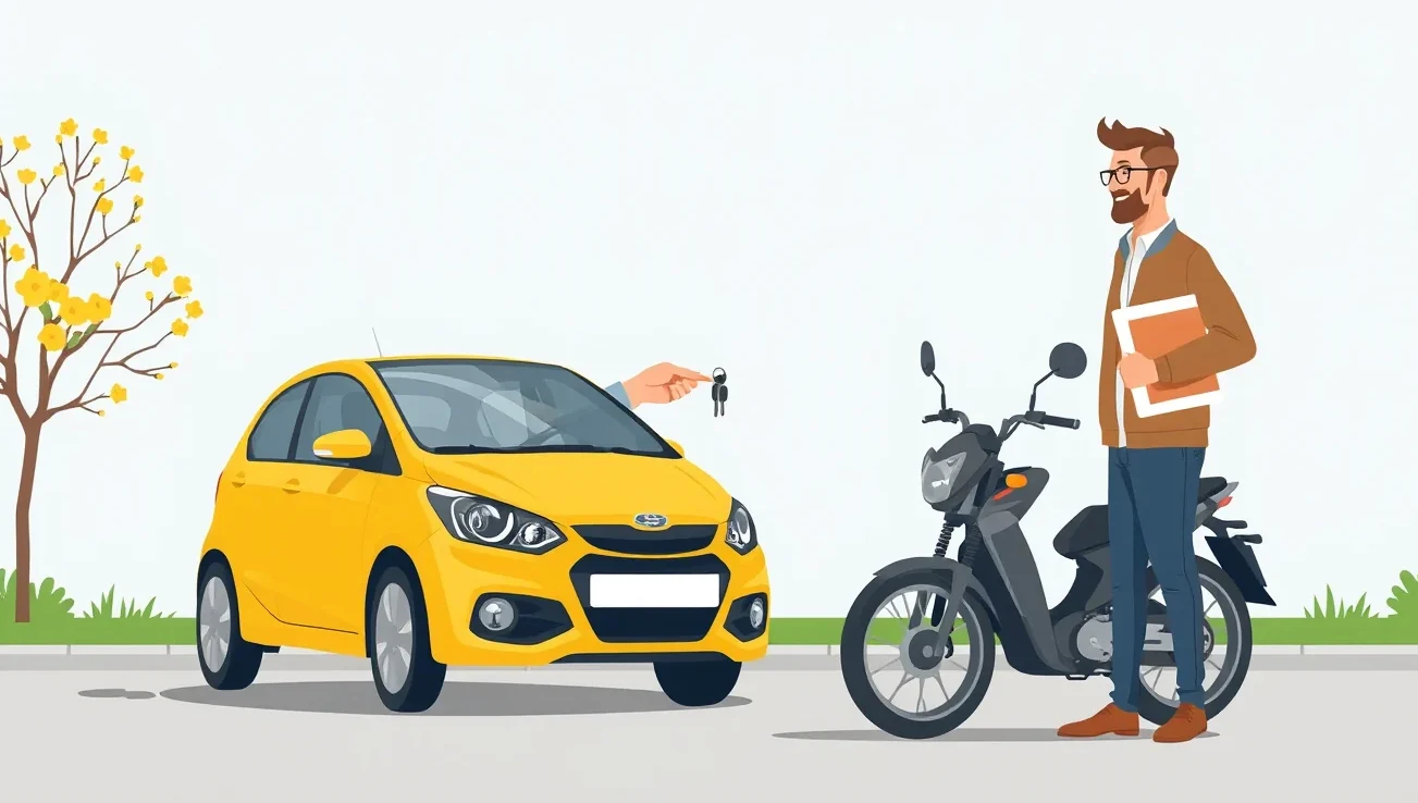 Manželský pár sediaci pri stole študuje poistnú zmluvu k rodinnému automobilu