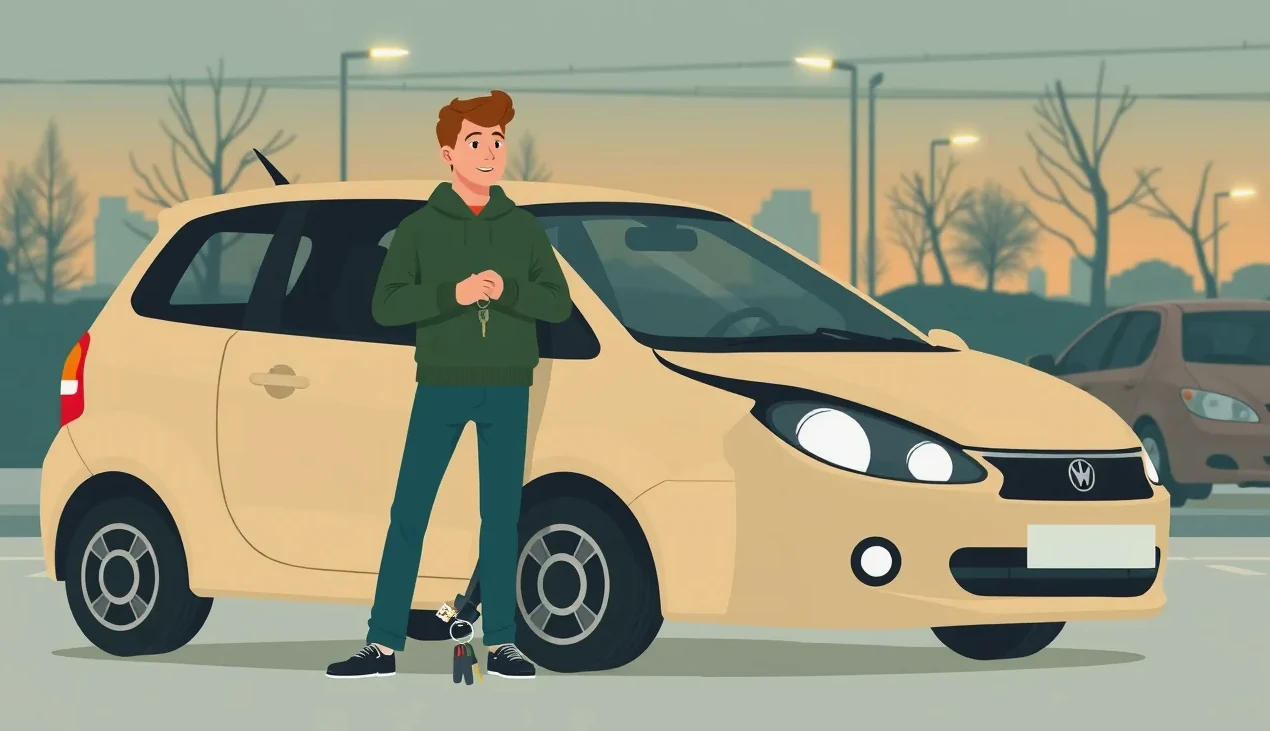 Prasklina na čelnom skle osobného automobilu spôsobená odleteným kameňom