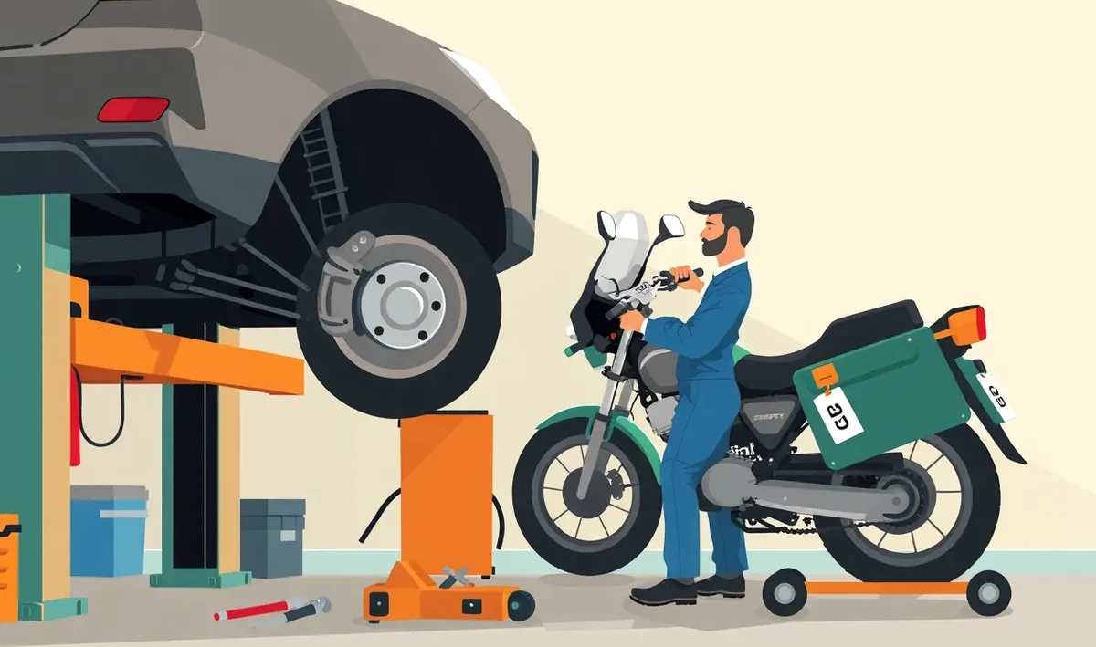 Obhliadka poškodeného nárazníka a podvozku motorového vozidla technikom